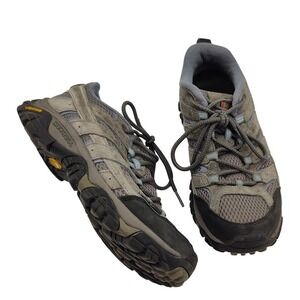 Merrell Womens Size 7.5 Moab 2 Venti Granit‎ Gray Hiking Shoes Waterproof Vibram